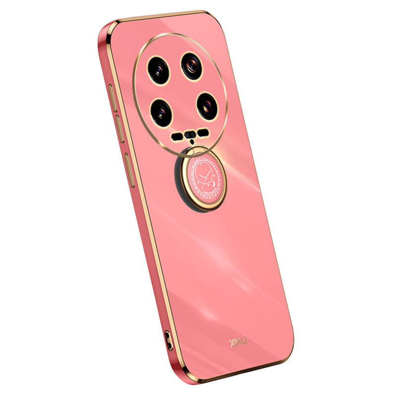 XINLI For Xiaomi 14 Ultra TPU Case Electroplating Phone Cover with Ring Holder Kickstand XINLI For Xiaomi 14 Ultra TPU Case Electroplating Phone Cover with Ring Holder Kickstand